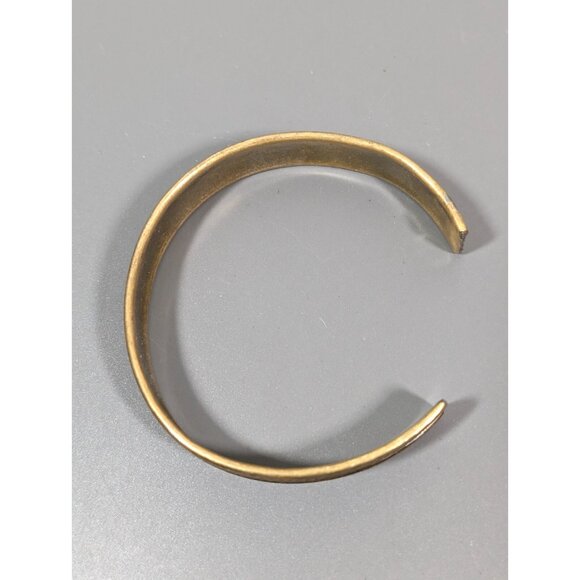 Vintage Mixed Metal Brass Copper Textured Cuff Bracelet 7 in - Picture 6 of 8